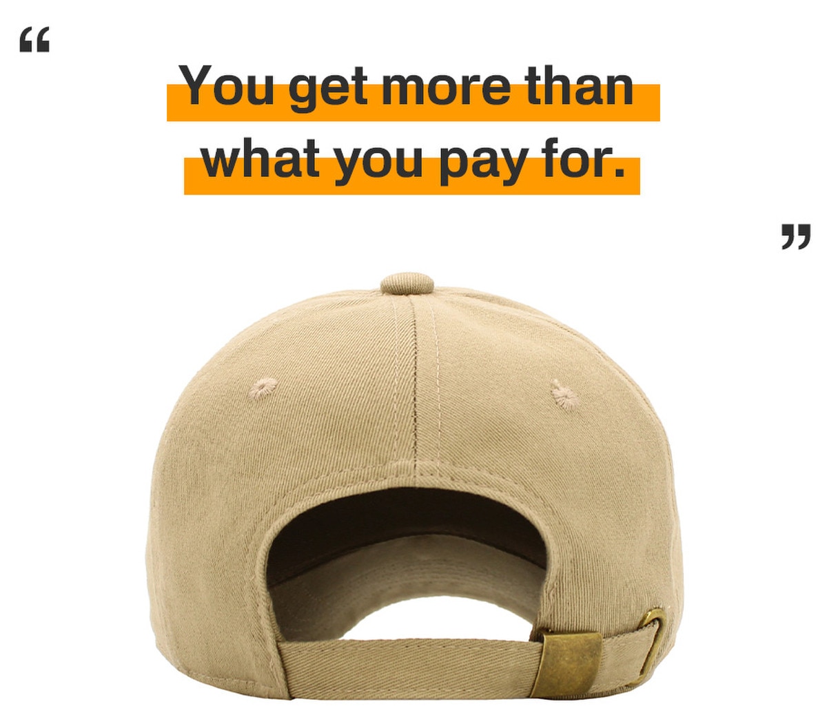 Khaki Low Profile Baseball Caps Back View